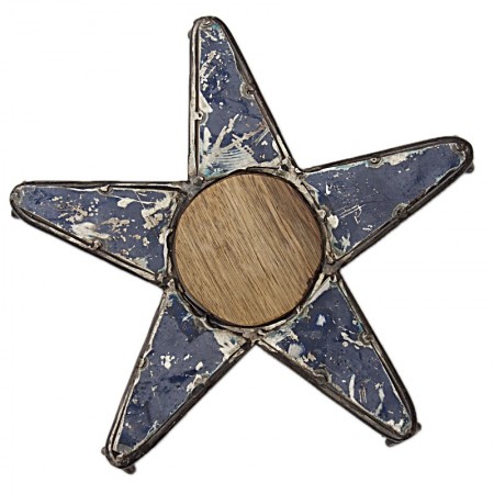 Dessous de plat étoile bois métal recyclés