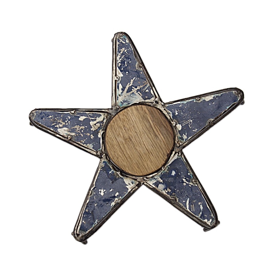 Dessous de plat étoile bois métal recyclés