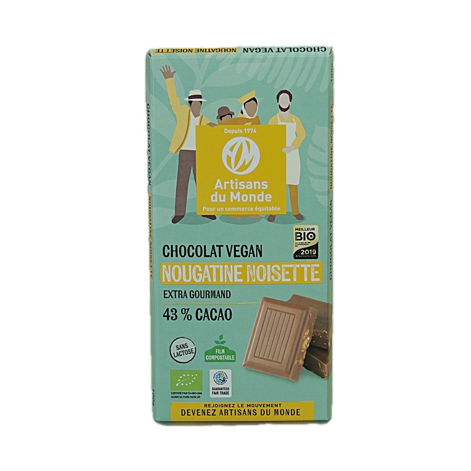 Chocolat bio  vegan noisettes