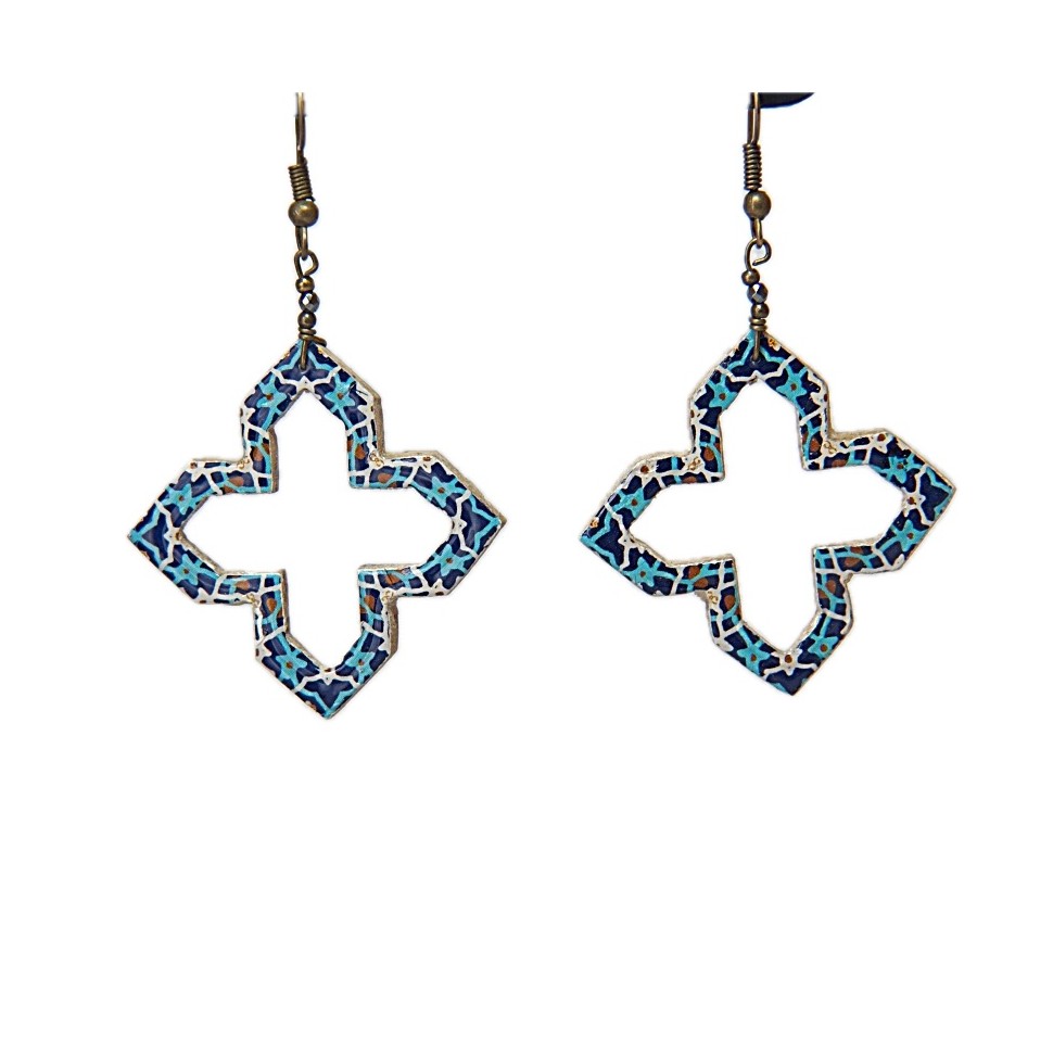 Boucles d'oreilles céramique croix ajourée