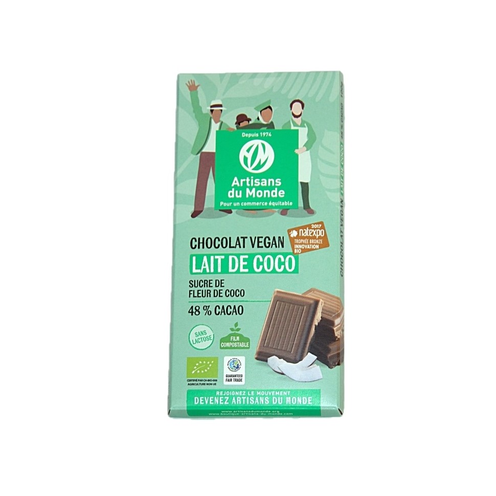 Chocolat bio lait de coco Vegan