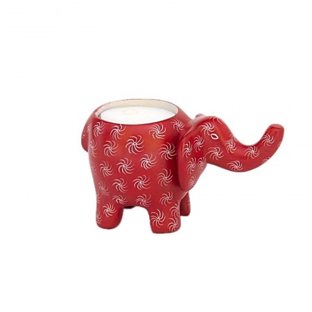 Bougeoir éléphant rouge en saponite