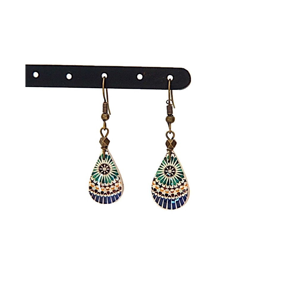 Boucles d'oreilles gouttes céramique Birjan