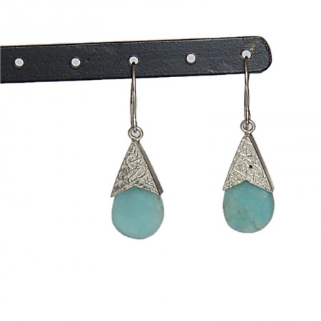 Boucles d'oreilles argent 925 et amazonite