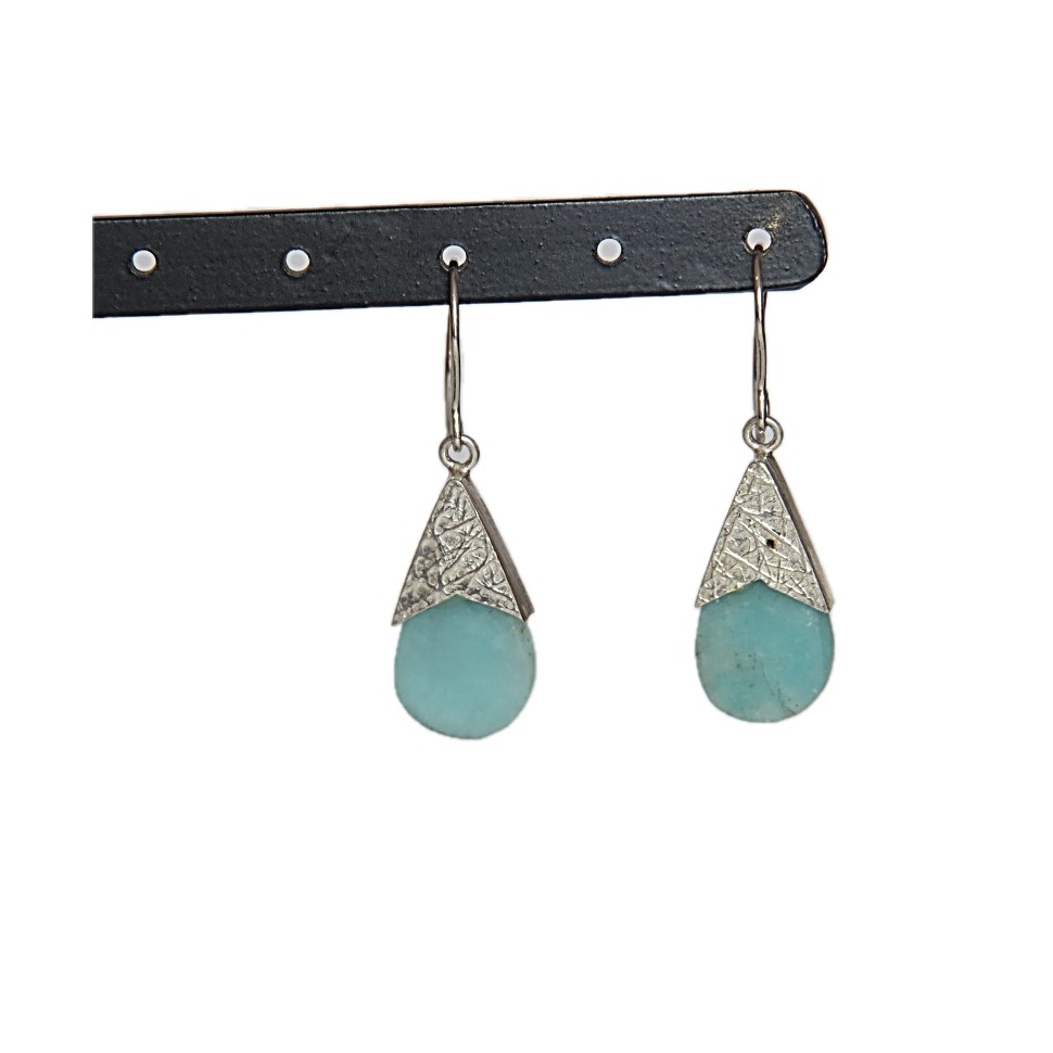 Boucles d'oreilles argent 925 et amazonite