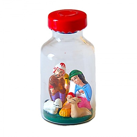 Crèche en bouteille verre