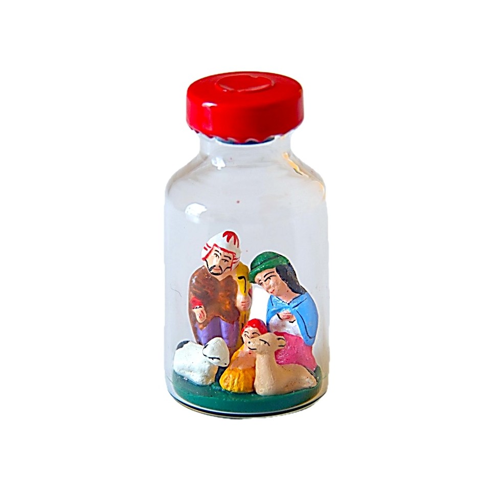 Crèche en bouteille verre