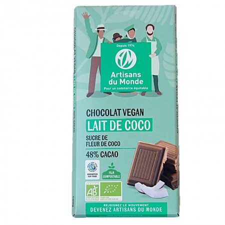 Chocolat bio lait de coco Vegan