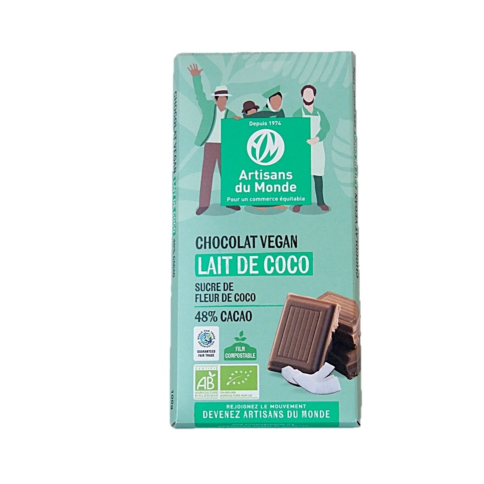 Chocolat bio lait de coco Vegan