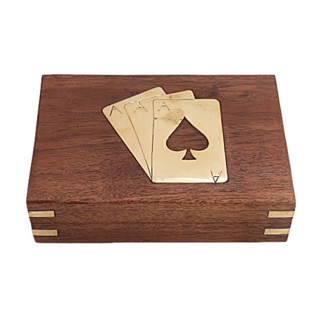 Boîte bois acacia avec 2 jeux cartes