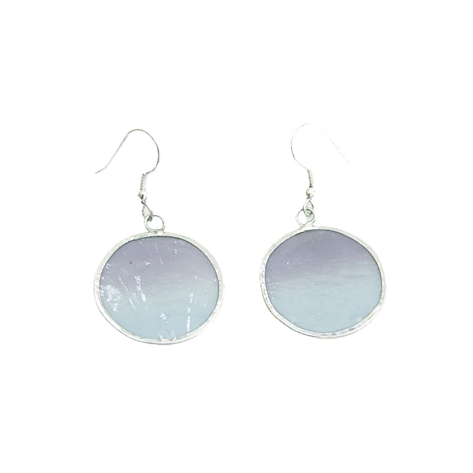 Boucles d'oreilles rondes Capiz et laiton