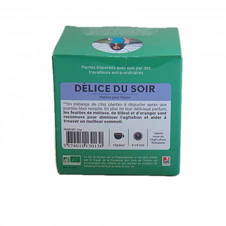 Infusion délice du soir bio sachets info