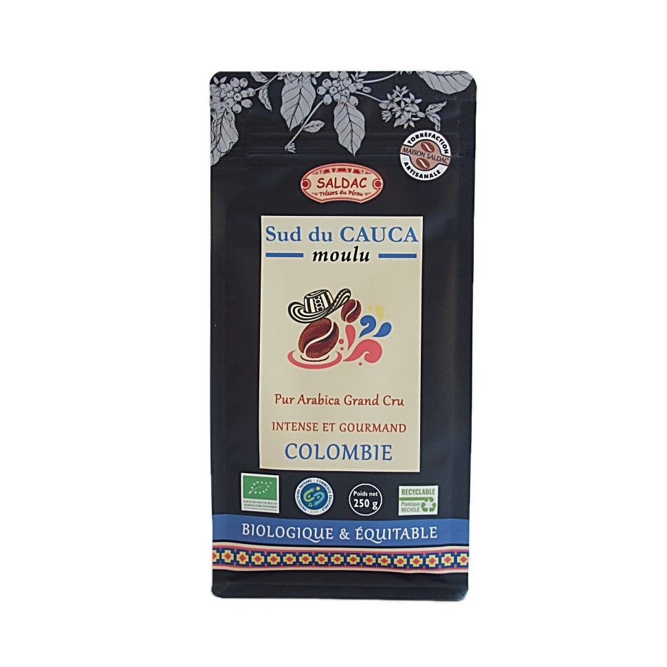 Café bio moulu Cauca Colombie 250 g