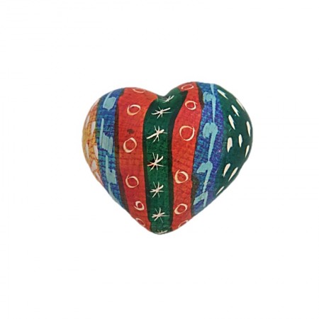 Coeur en saponite multicolore