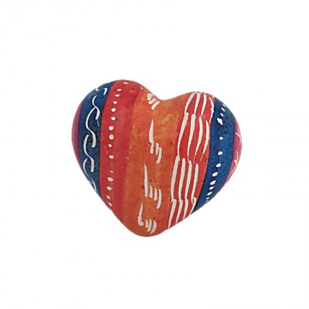 Coeur en saponite multicolore