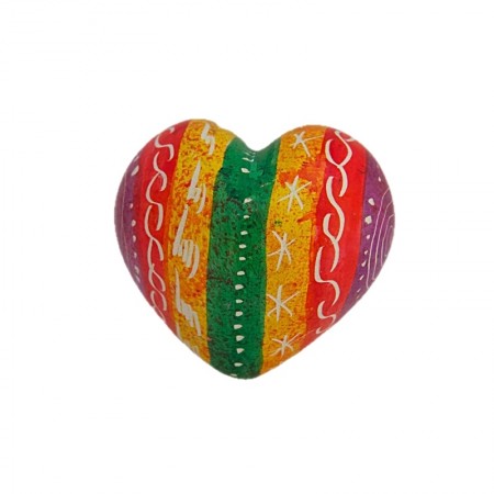 Coeur en saponite multicolore
