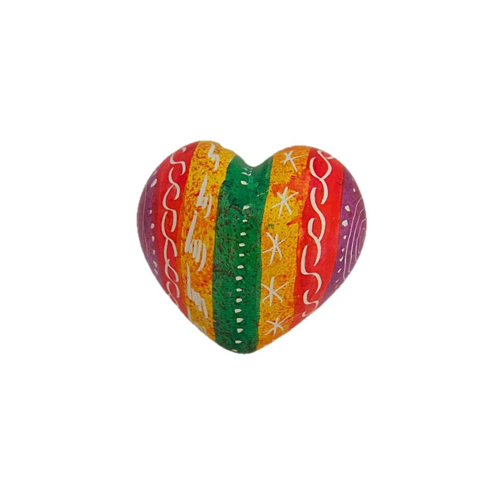 Coeur en saponite multicolore
