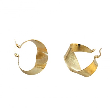 Boucles d'oreilles torsadées laiton doré