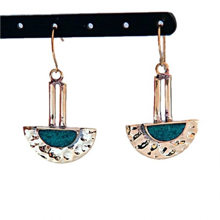 Boucles bronze et turquoise