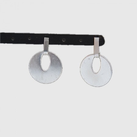 Boucles d'oreilles cercle laiton argenté