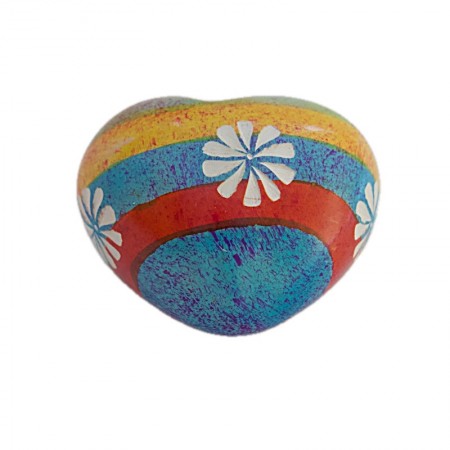 Coeur en saponite multicolore