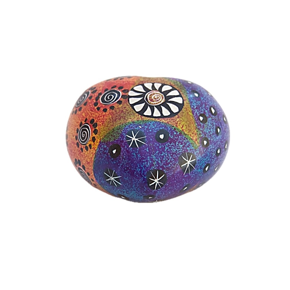 Coeur en saponite multicolore