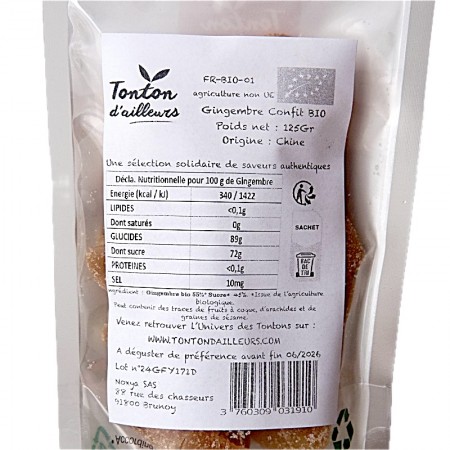 Gingembre confit bio 125 g