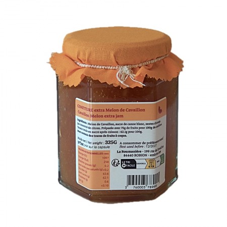 Confiture melon Cavaillon zeste d'orange info