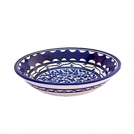 Assiette creuse céramique fleurs bleues