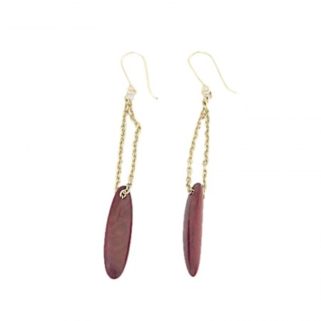 Boucles d'oreilles tagua rouge
