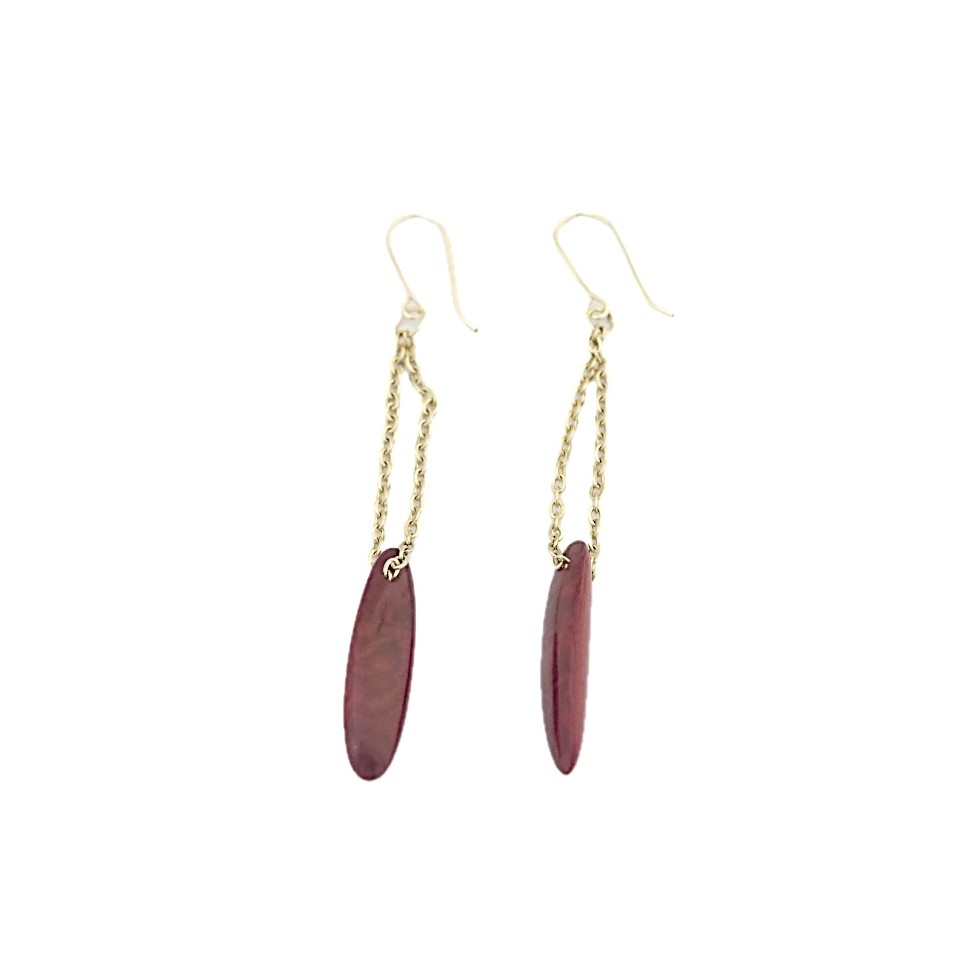 Boucles d'oreilles tagua rouge