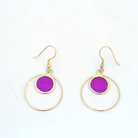 Boucles d'oreilles laiton doré et capiz