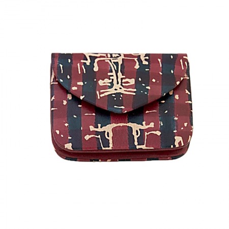 Porte monnaie cuir pression rouge vert