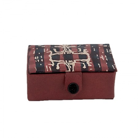 Boîte rectangulaire cuir rouge vert