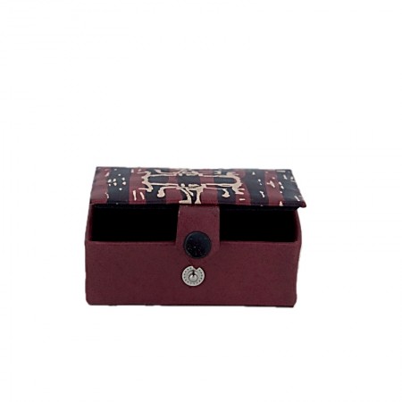 Boîte rectangulaire cuir rouge vert
