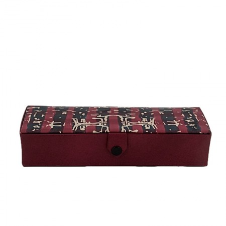 Boîte rectangulaire cuir rouge vert