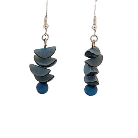 Boucles d'oreilles grappes bleues