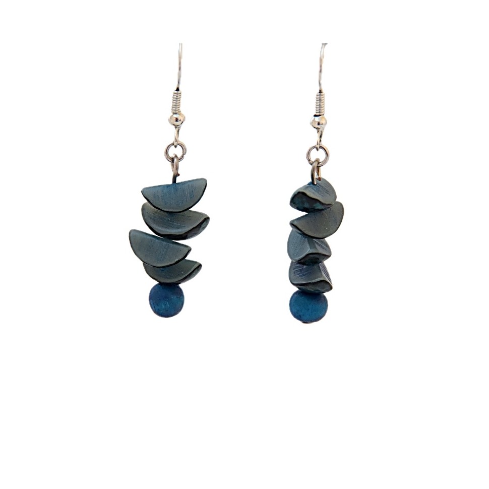 Boucles d'oreilles grappes bleues