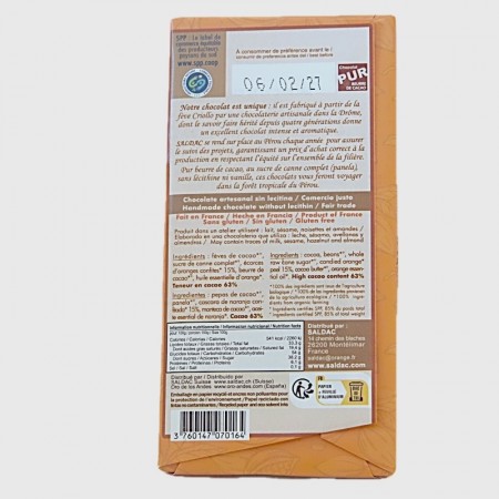 Chocolat noir orange El Inti bio info