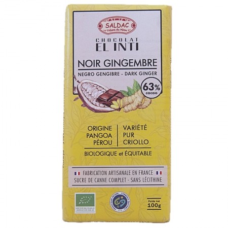 Chocolat noir gingembre El Inti bio