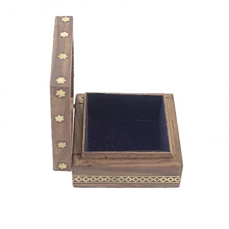 Boîte carrée perroquet bois sesham
