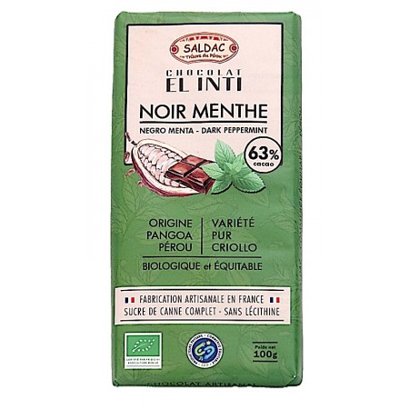 Chocolat noir menthe El Inti bio
