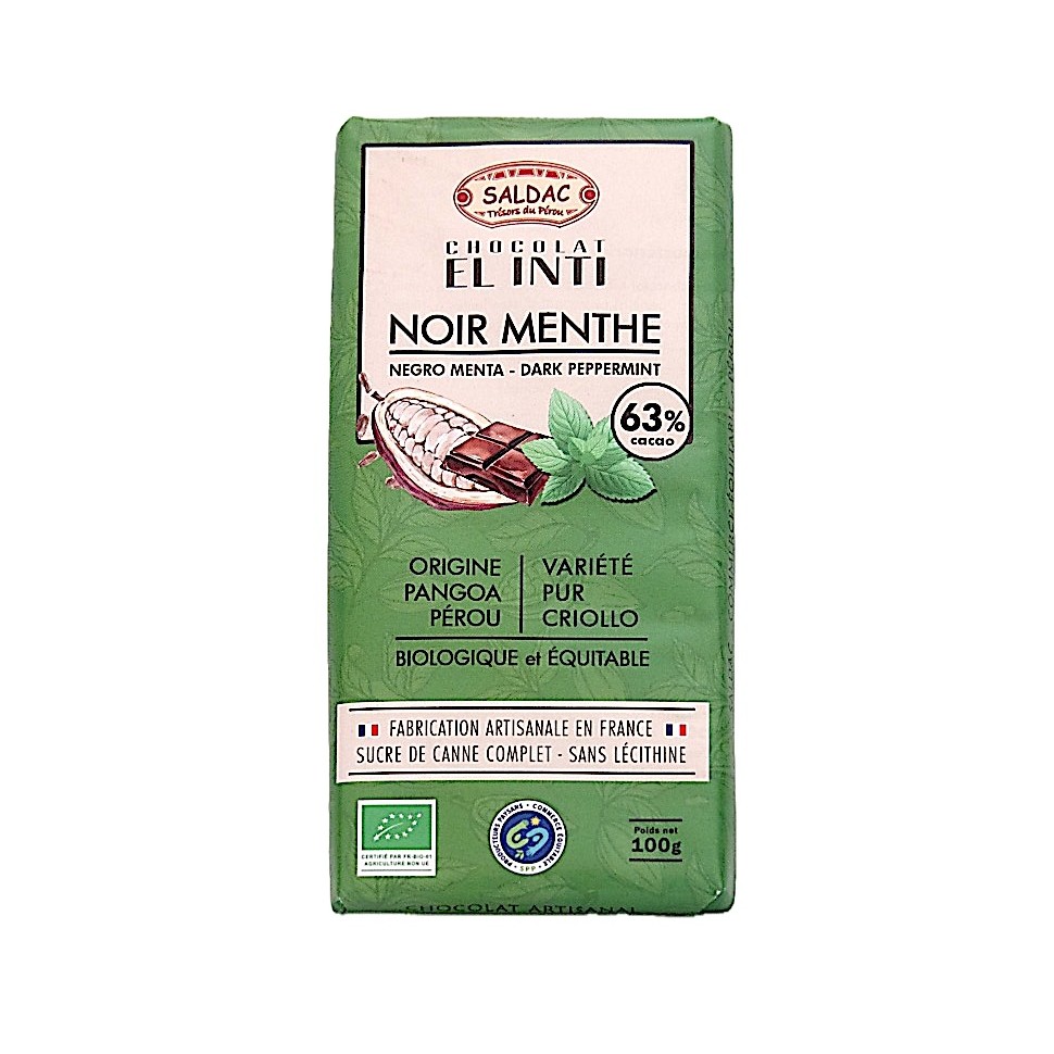 Chocolat noir menthe El Inti bio