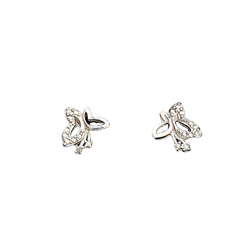 Boucles d'oreilles papillon argent 925