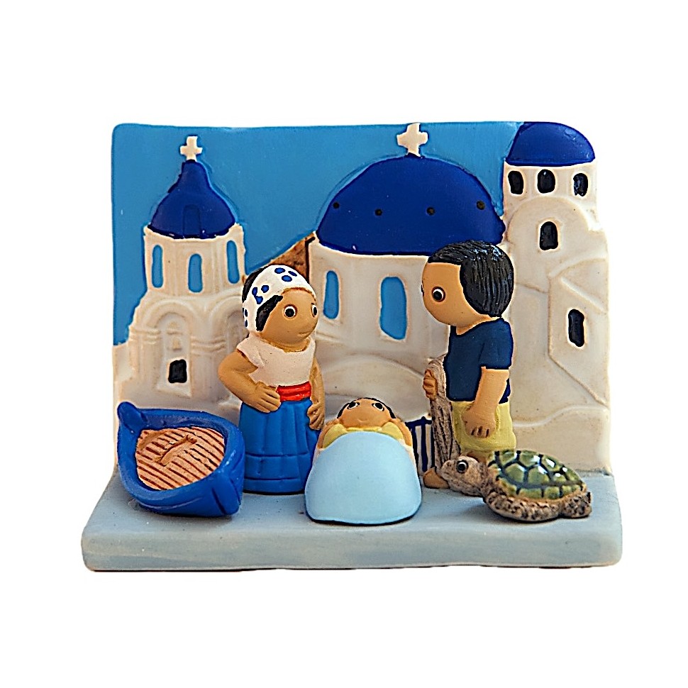 Crèche céramique Santorin Grèce