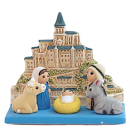 Crèche céramique Mont Saint Michel