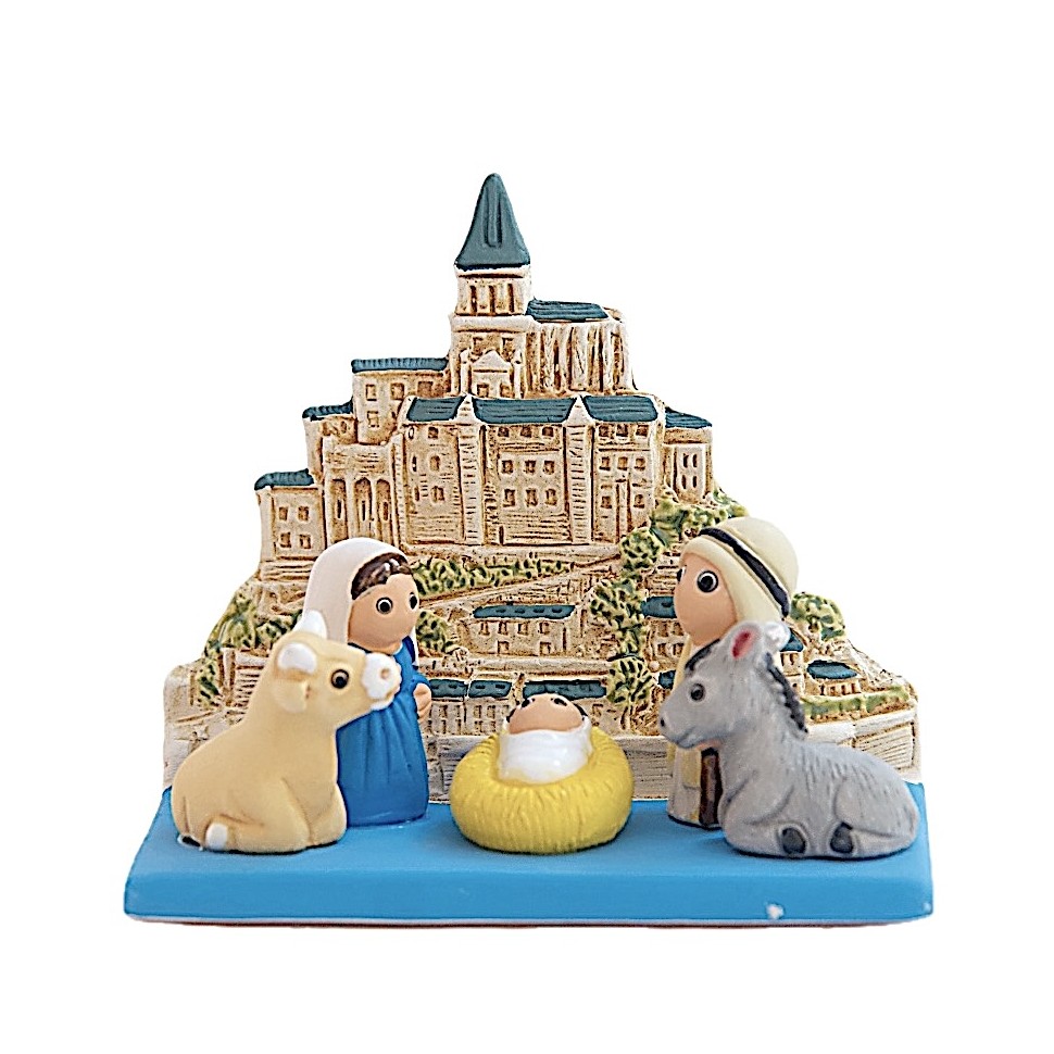 Crèche céramique Mont Saint Michel