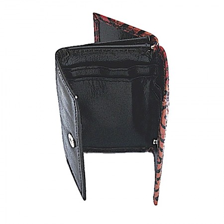 Porte monnaie et cartes en cuir caprin losanges
