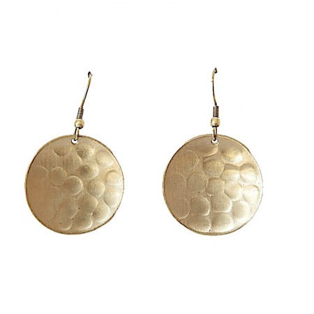 Boucles d'oreilles rondes laiton doré