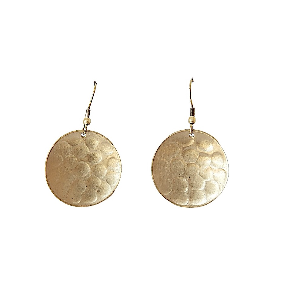 Boucles d'oreilles rondes laiton doré